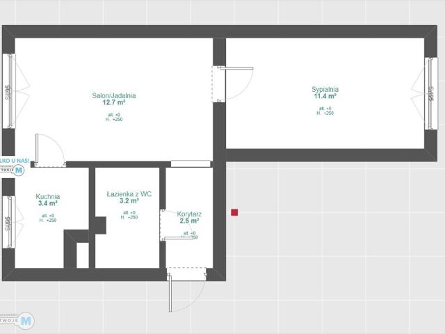 Polecam 2 pokojowe mieszkanie 34,38 m² do remontu na os. Jagiellońskim