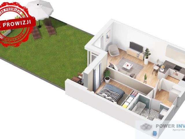 Polecam 2 pokojowe mieszkanie z dużym ogrodem w centrum Będzina
