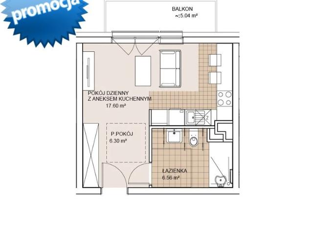 Polecam 30,5 m² mieszkanie z balkonem w centrum Wrocławia