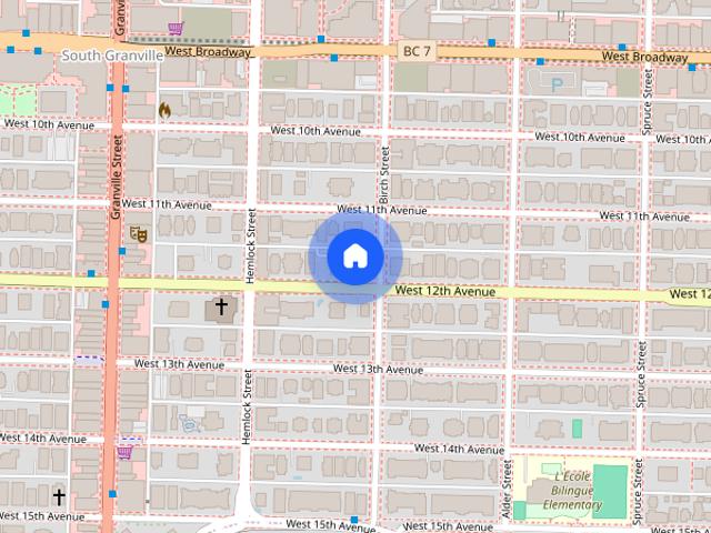 Positioned between bustling South Granville Street to the west, West Broadway to the north, and Vancouver General Hospit
