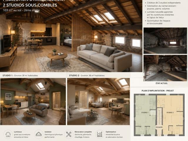 Plateau brut de 105 m² à aménager – Idéal investisseur – Potentiel de création de 2 logements