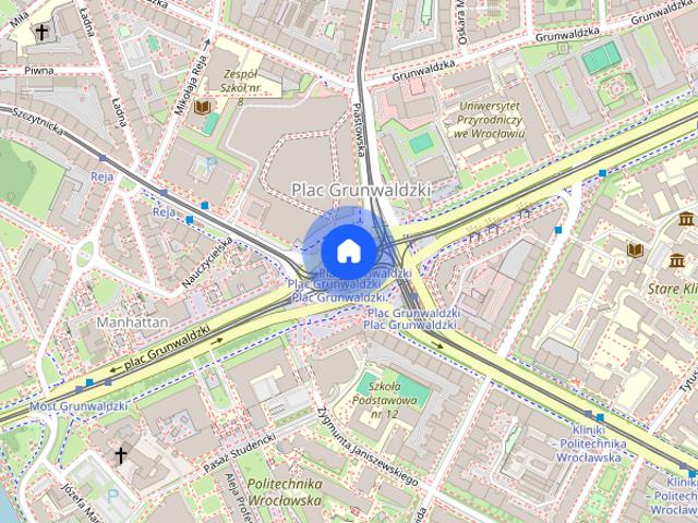 Plac Grunwaldzki, 2 pokoje, osobna kuchnia, internet światłowód+tv