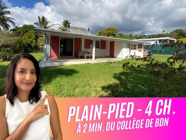 Plain pied & Grand Jardin — Case créole 94 m² sur 754 m² de