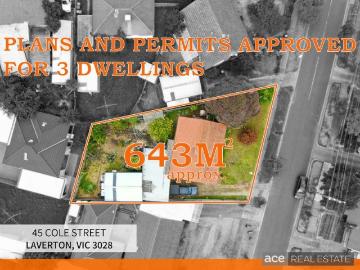 PLANS APPROVED FOR 3 DOUBLE STOREY DWELLINGS!