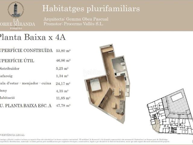 Planta baja en venta en Llinars del Vallès. Obra nova amb encant i llum natural Planta baixa de 1 habitació. Plantas bajas Llinars del.