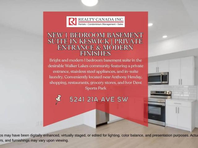 PN495 2 Modern 1 Bedroom Basement Suite in Walker Lakes