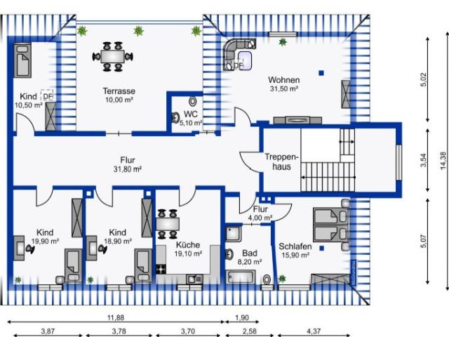Provisionsfrei* 5 Raum Wohnung mit priv. Garten