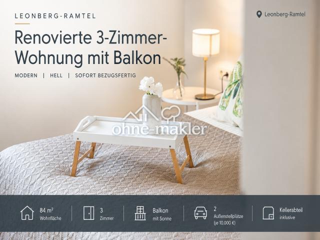 provisionsfrei: 3 Zimmer mit Südbalkon neu renoviert + neue Fassade und Balkone