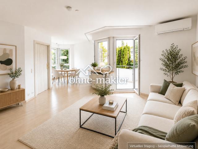 Provisionsfrei 3,5 Zimmer Wohnung mit 2 Balkonen, Klimaanlage & Tiefgaragenstellplatz in Schwaikheim