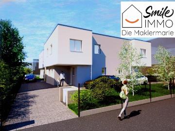 Provisionsfrei: ziegelmassives Niedrigenergiehaus Erstbezug, nahe der alten Donau mit 4 Zimmern, Terrasse, Süd/West Garten und Parkplatz Baurecht 100 Jahre