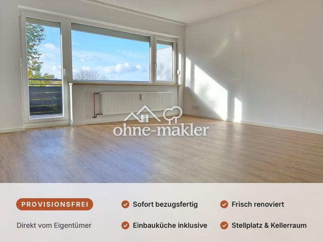 Provisionsfrei & bezugsfertig: renovierte 3 Zimmer Wohnung mit EBK und Stellplatz