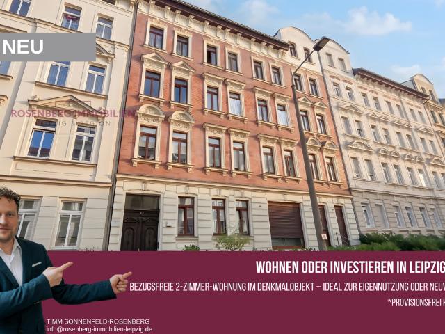 Provisionsfrei: Bezugsfreie 2 Zimmer Wohnung mit Balkon – für Eigennutzer & Kapitalanleger in Gohlis