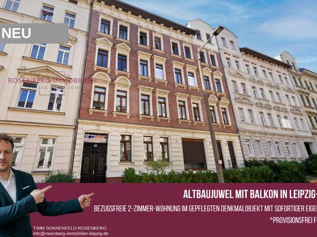 Provisionsfrei für Käufer: Altbaujuwel mit 2 Zimmern, Balkon und freiem Einzug in Gohlis
