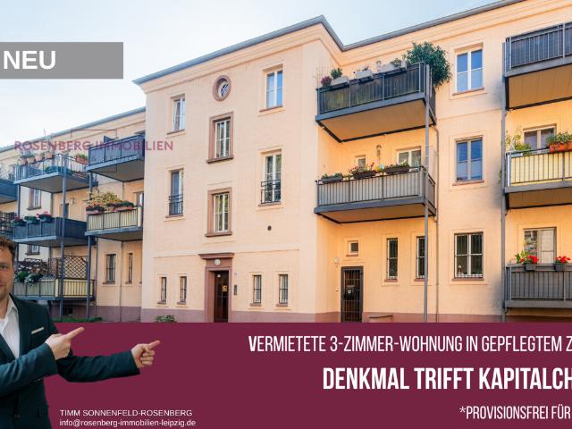Provisionsfrei für Käufer: Charmante 3 Zimmer Wohnung im Denkmal mit Balkon und Stellplatz