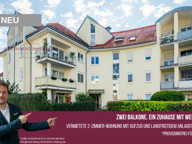 Provisionsfrei für Käufer: 2 Raum, Zwei Balkone, Aufzug, Tiefgarage & ruhige Lage in Probstheida