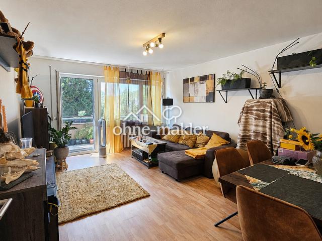 Provisionsfrei: Gepflegte 3 Zimmer Wohnung mit Südwestbalkon – ab Dezember bezugsfrei