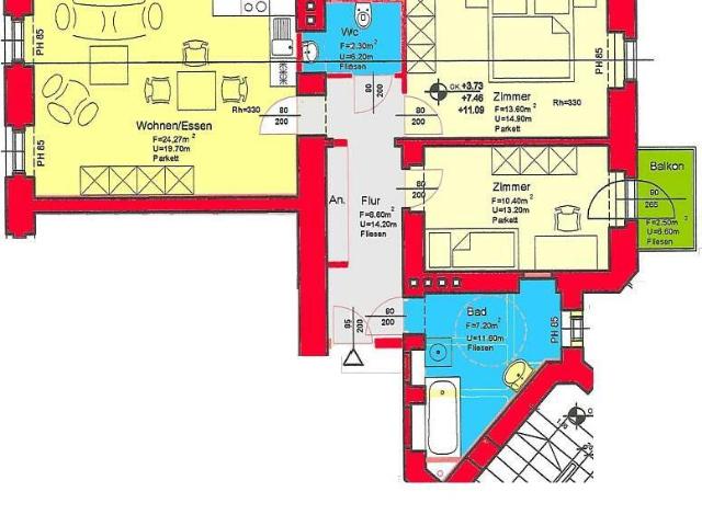 Provisionsfrei: günstige 3 Zimmer Altbauwohnung mit Balkon in Eggenberg Pfarrgasse Nähe FH Joanneum