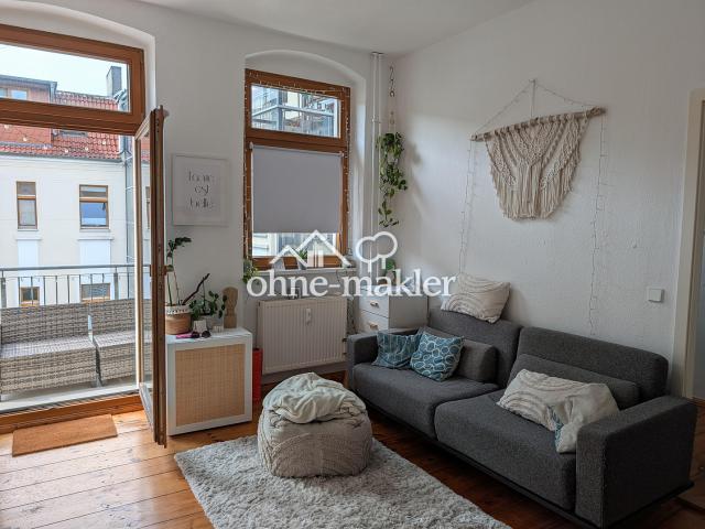 Provisionsfrei: Helle, bezugsfreie 2 Zimmer Altbauwohnung mit Südwest Balkon im Florakiez