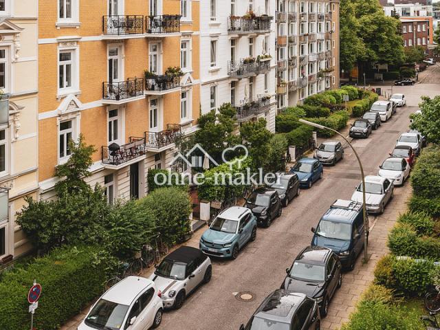 Provisionsfrei: Lichtdurchflutete 3 Zi Endetage mit großem Südwest Balkon | Eppendorf/Hoheluft Ost