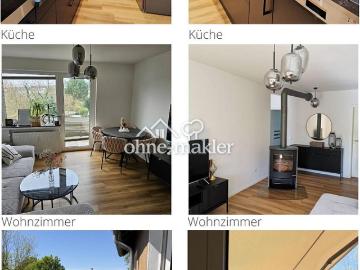 Provisionsfrei: Moderne 3,5 Zi. Wohnung mit Kamin, Garage & Nobilia Küche Sanierung 2023