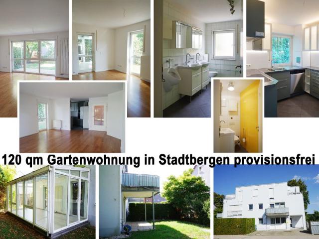Provisionsfrei* Provisionsfrei v. Eigentümer: 4 Zi. Gartenwohnung 120 qm in Augsburg Stadtbergen, Parkett, Wintergarten, ruhig, grün