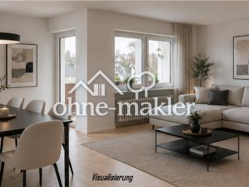 Provisionsfrei: Renovierte 3,5 Zimmer Wohnung mit Balkon, Gartenanteil und Garage