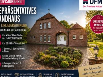PROVISIONSFREI: Repräsentatives Landhaus mit Einliegerwohnung in Alleinlage bei Schortens