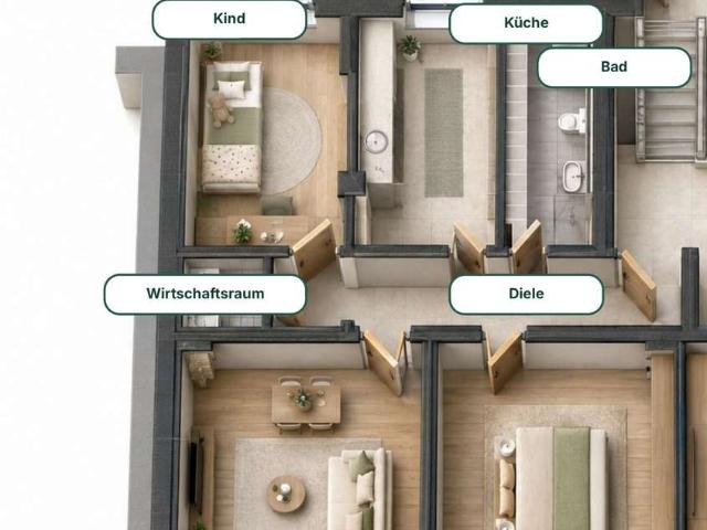 Provisionsfrei: Sanierte 3 Zimmer Eigentumswohnung, 76,56 m², Wärmepumpe in Wuppertal