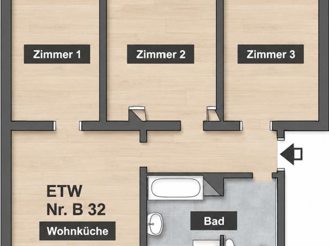Provisionsfrei* Seenah in Zwenkau bei Leipzig 60 m² | 3 Zi. | Wohnküche | Bad | KFZ Stellplatz