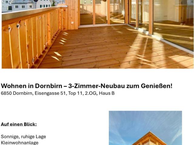Provisionsfreie 3 Zimmer Wohnung in sehr zentrale Lage in Dornbirn zu Vermieten