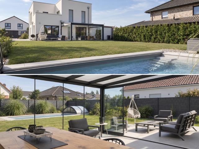 Provisionsfreies Haus moderne Stadtvilla mit Pool und Stil