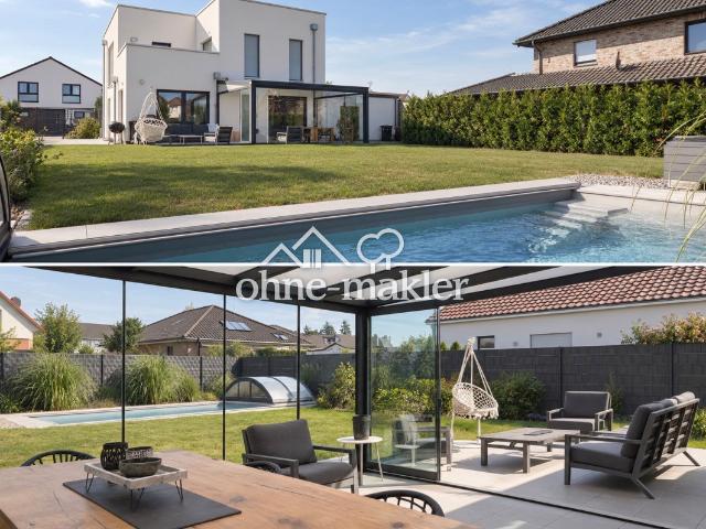 Provisionsfreie moderne Stadtvilla mit Pool und Stil