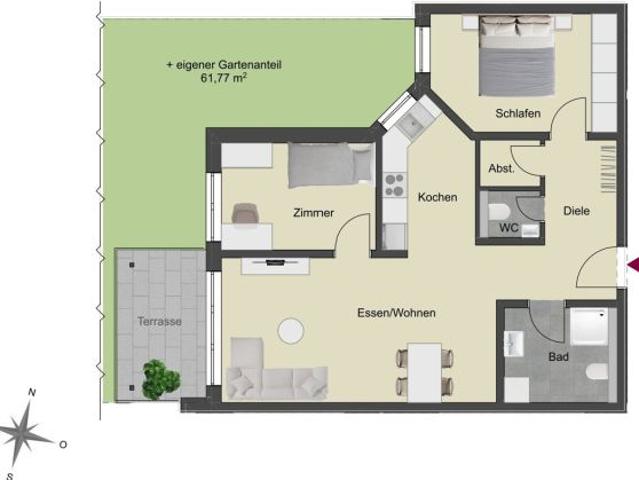 Provisionsfreie* Neubauwohnung m. Gartenanteil und TOP KFW Konditionen