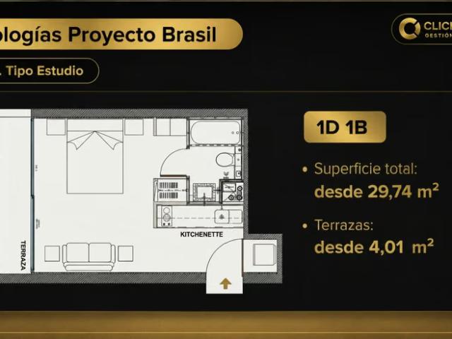 Proyecto Brasil 1290, Santiago | 1 dormitorios por 2819.00 en Santiago