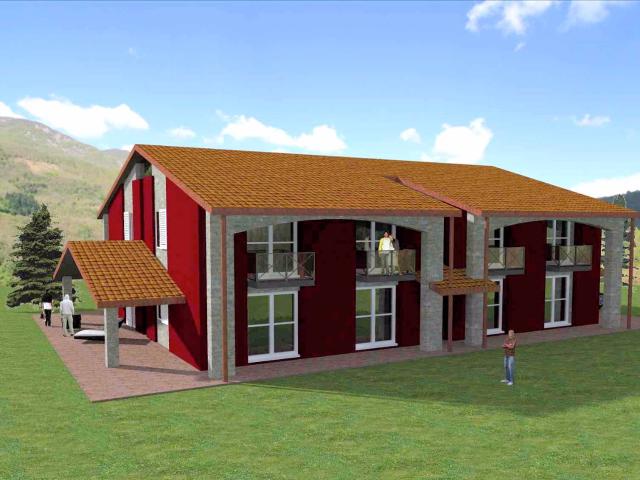 Progetto per la realizzazione di quattro villette a schiera nell\'ex Albergo La Pace in vendita a Sa