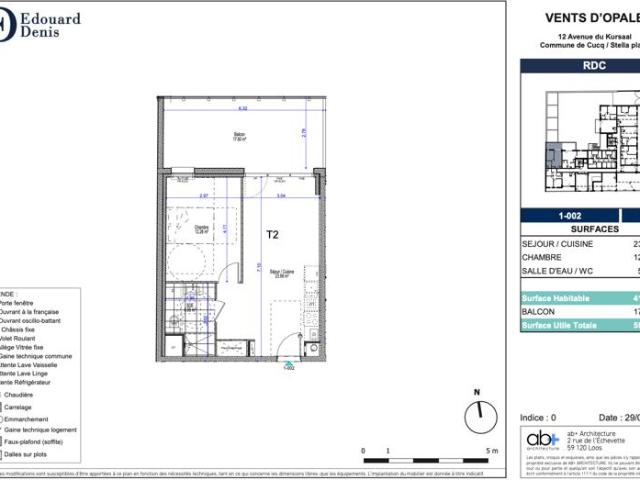 Programme neuf T2 avec balcon à 50 m de la plage Livrais