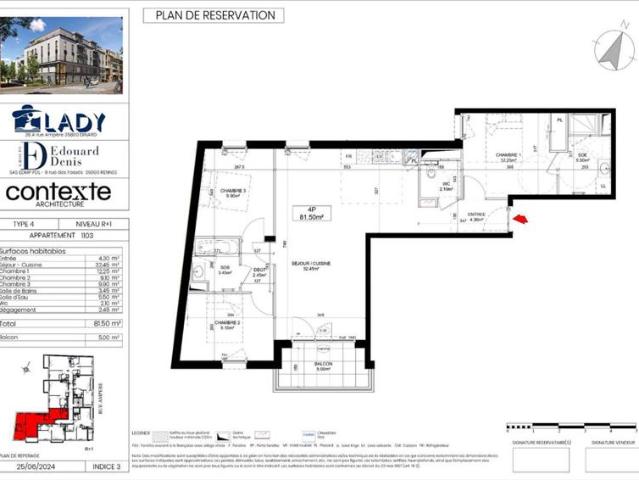 PROGRAMME NEUF DINARD 3 chambres, ascenseur, balcon et place de parking