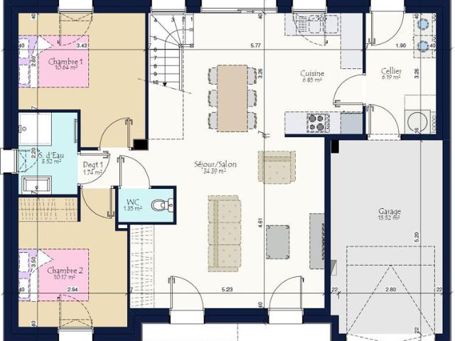 Projet de construction d'une maison neuve de 108.08 m² avec terrain à MESQUER 44