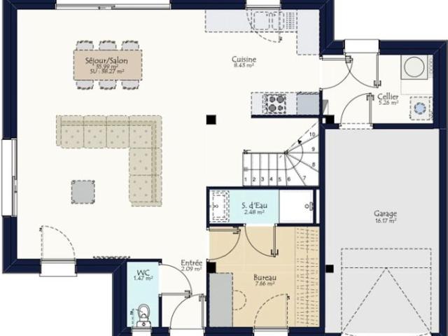 Projet de construction d'une maison neuve de 110.6 m² avec terrain à POUILLE LES COTEAUX 44