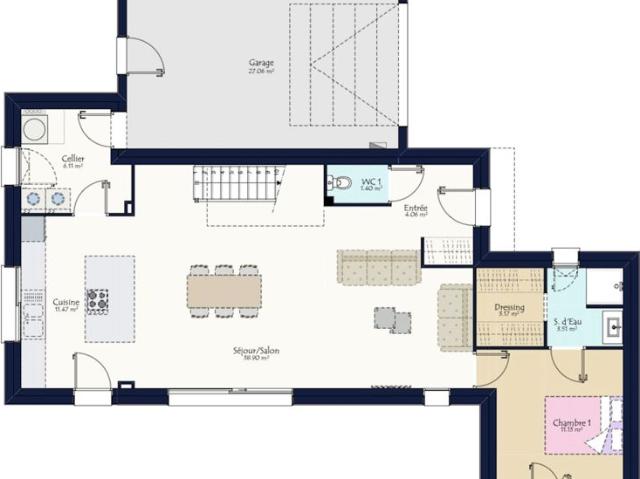 Projet de construction d'une maison neuve de 119.55 m² avec terrain à BREM SUR MER 85