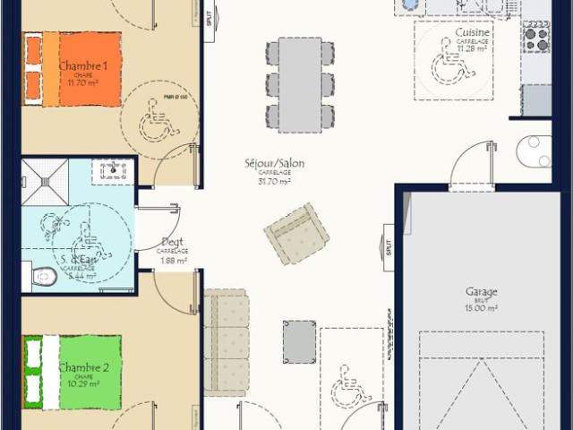 Projet de construction d'une maison neuve de 72.29 m² avec terrain à CASSON 44