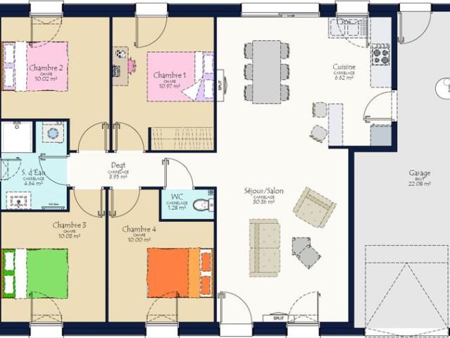 Projet de construction d'une maison neuve de 87.87 m² avec terrain à SAINT PERE EN RETZ 44
