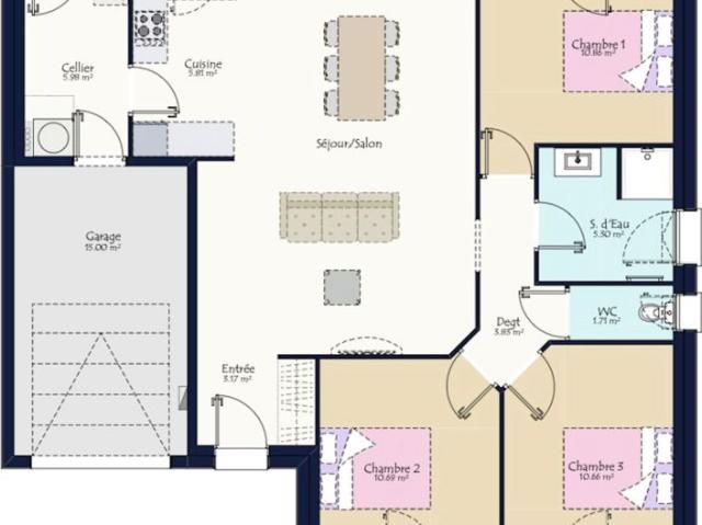 Projet de construction d'une maison neuve de 88.04 m² avec terrain à ABBARETZ 44