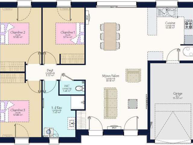 Projet de construction d'une maison neuve de 88.04 m² avec terrain à SAINTE PAZANNE 44
