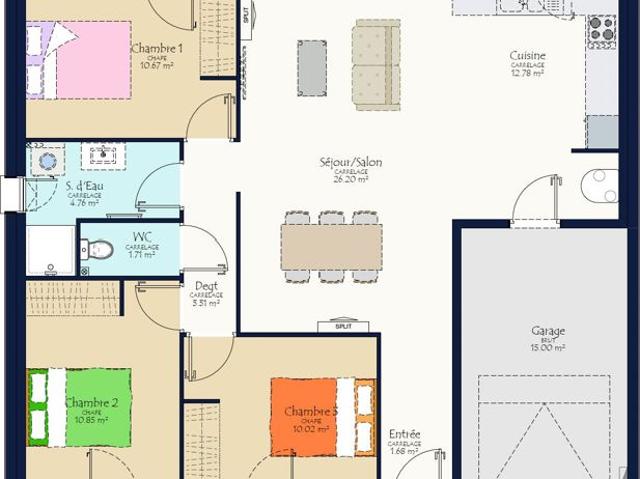 Projet de construction d'une maison neuve de 81.98 m² avec terrain à ABBARETZ 44