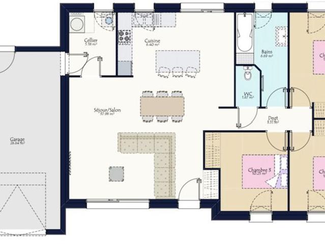 Projet de construction d'une maison neuve de 94.48 m² avec terrain à SAINTE PAZANNE 44