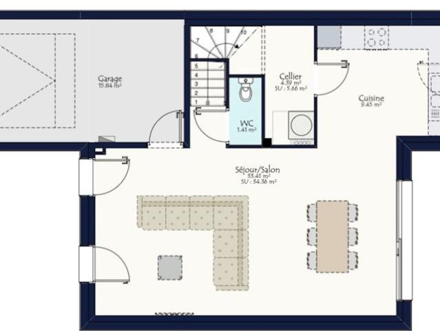 Projet de construction d'une maison neuve de 98.32 m² avec terrain à VAY 44