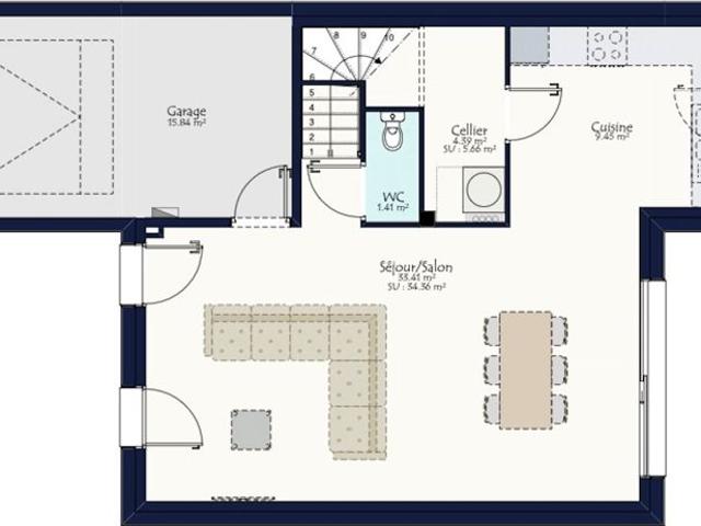 Projet de construction d'une maison neuve de 98.32 m² avec terrain à VAY 44