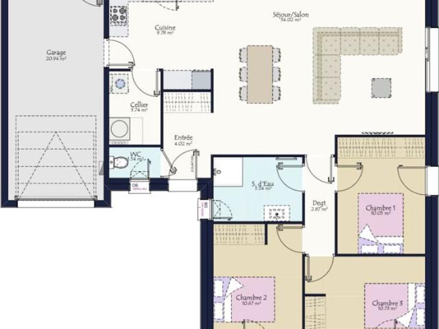 Projet de construction d'une maison neuve de 92.96 m² avec terrain à BESNE 44