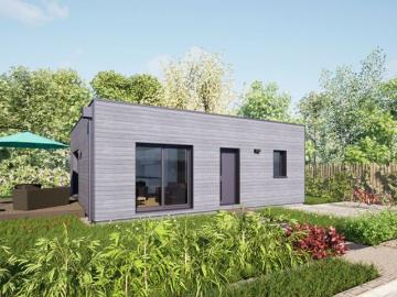 Projet de construction d'une maison bois de 60 m² avec terrain à AMBON 56